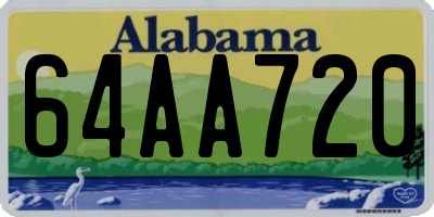 AL license plate 64AA720