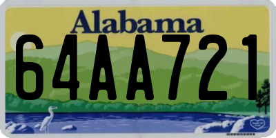 AL license plate 64AA721