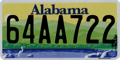 AL license plate 64AA722