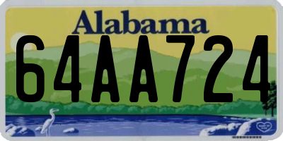 AL license plate 64AA724