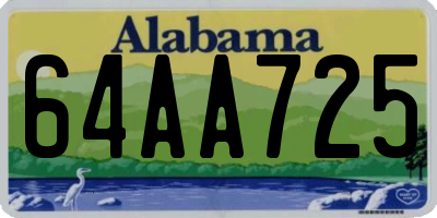 AL license plate 64AA725