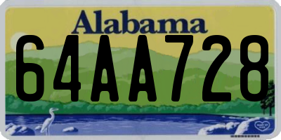 AL license plate 64AA728