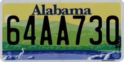 AL license plate 64AA730