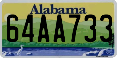 AL license plate 64AA733