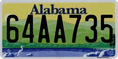 AL license plate 64AA735