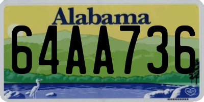 AL license plate 64AA736