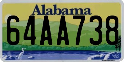 AL license plate 64AA738