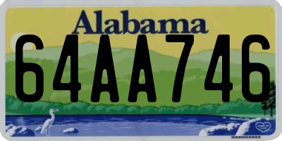 AL license plate 64AA746