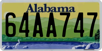 AL license plate 64AA747