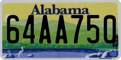 AL license plate 64AA750