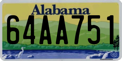 AL license plate 64AA751