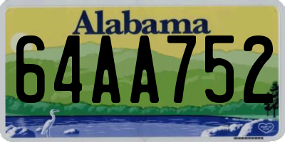 AL license plate 64AA752