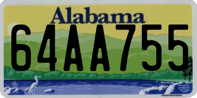 AL license plate 64AA755