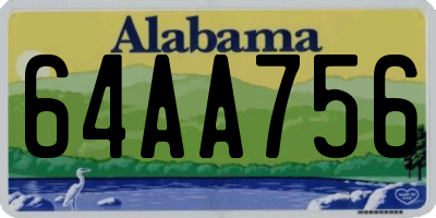AL license plate 64AA756