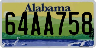 AL license plate 64AA758