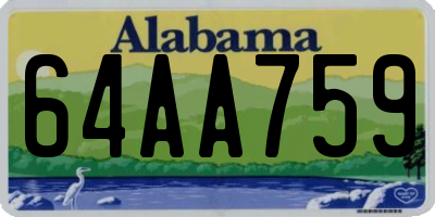 AL license plate 64AA759