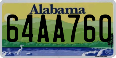 AL license plate 64AA760