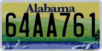 AL license plate 64AA761