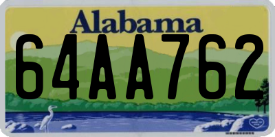 AL license plate 64AA762