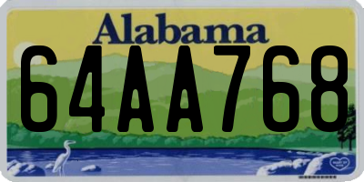AL license plate 64AA768