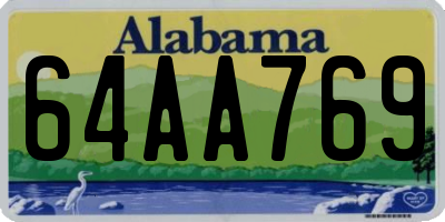 AL license plate 64AA769