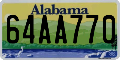 AL license plate 64AA770