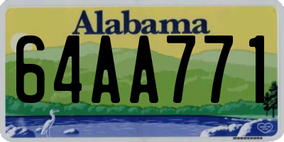 AL license plate 64AA771