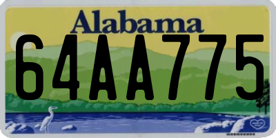 AL license plate 64AA775