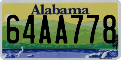 AL license plate 64AA778