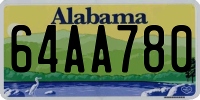 AL license plate 64AA780