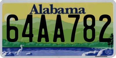 AL license plate 64AA782