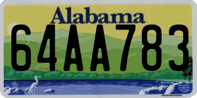 AL license plate 64AA783