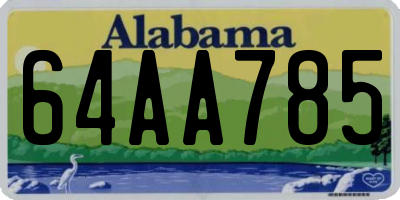 AL license plate 64AA785