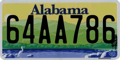 AL license plate 64AA786