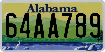 AL license plate 64AA789