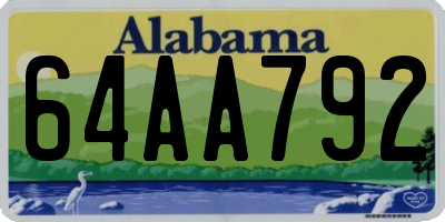 AL license plate 64AA792