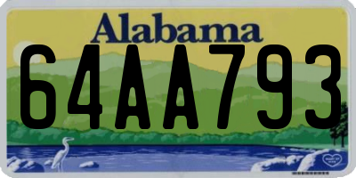 AL license plate 64AA793