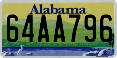 AL license plate 64AA796