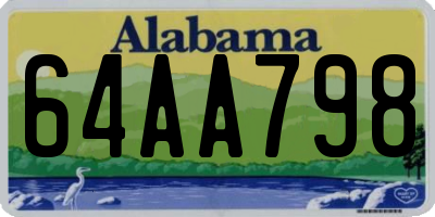 AL license plate 64AA798