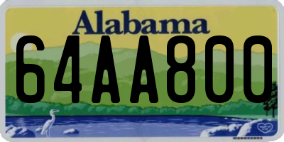 AL license plate 64AA800