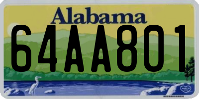 AL license plate 64AA801