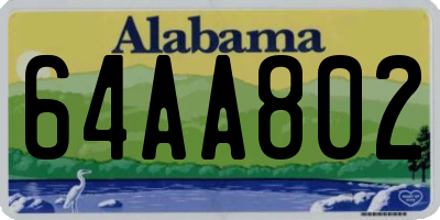 AL license plate 64AA802