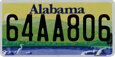 AL license plate 64AA806