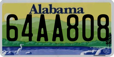 AL license plate 64AA808