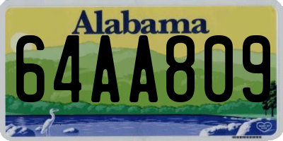 AL license plate 64AA809