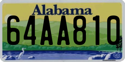 AL license plate 64AA810