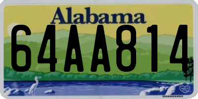 AL license plate 64AA814
