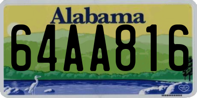 AL license plate 64AA816