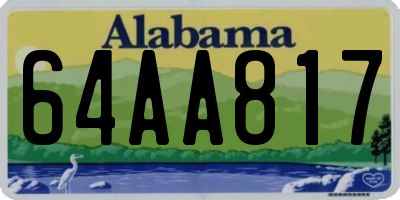 AL license plate 64AA817
