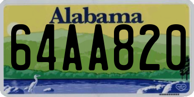 AL license plate 64AA820